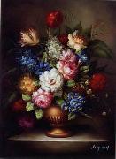 unknow artist Floral, beautiful classical still life of flowers.060 oil on canvas